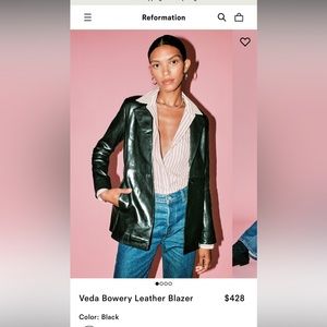 Reformation Veda Bowery Leather Blazer